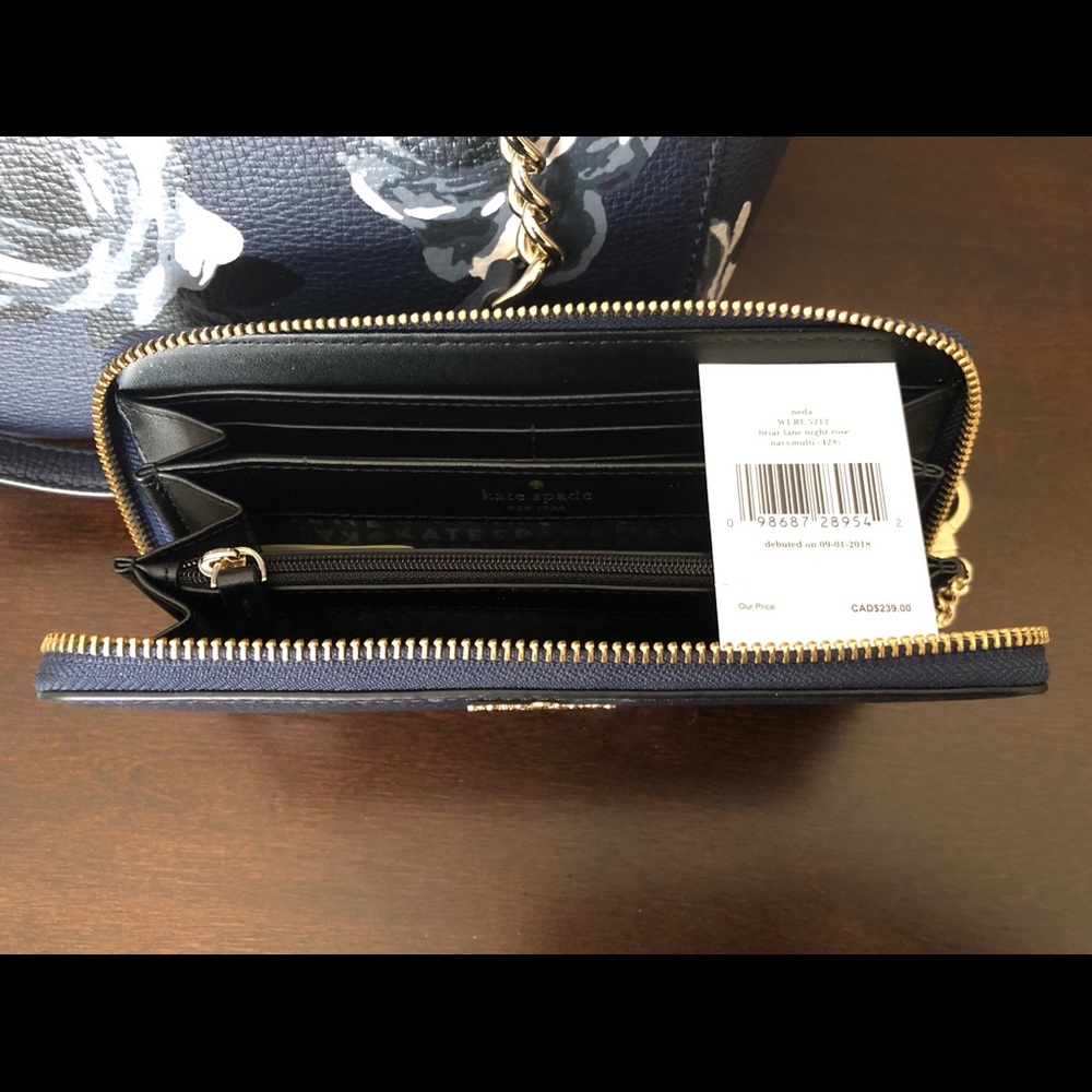 NWT Kate Spade Willis Night Rose Purse and Wallet - Picture 5 of 7